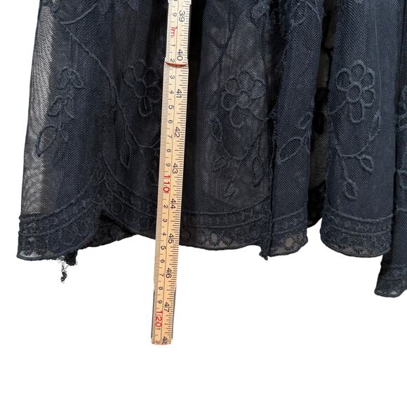 Black Sheer Lace Duster Kimono Cardigan Cotton Fairy Witchy Grunge Women’s Large - Picture 9 of 12